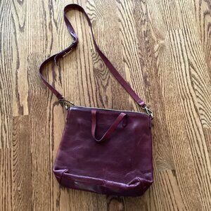Madewell Maroon Small Crossbody Leather Purse